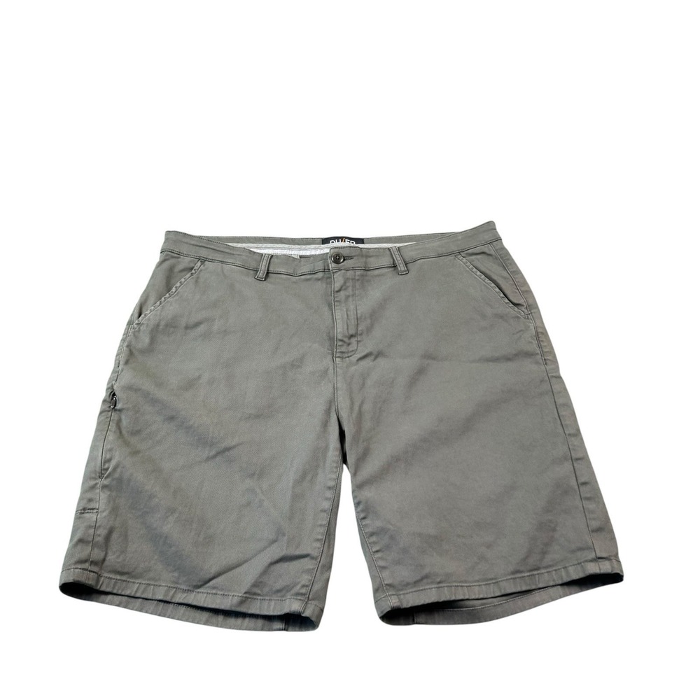 DU/ER Green Cotton Blend Flat Front Men's Chino‎ Short Size 38